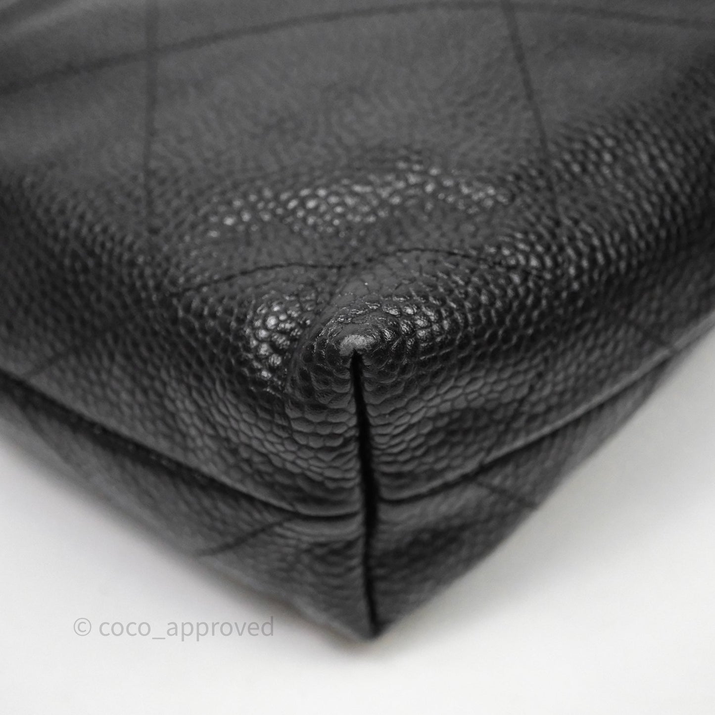 Chanel 22 Small Black Shiny Caviar Aged Gold Hardware