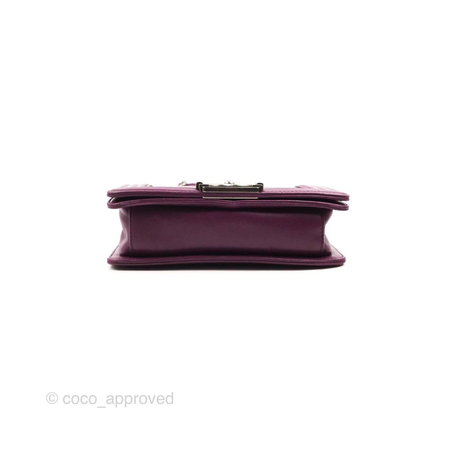 Chanel Small Boy Plum Purple Stingray Ruthenium Hardware
