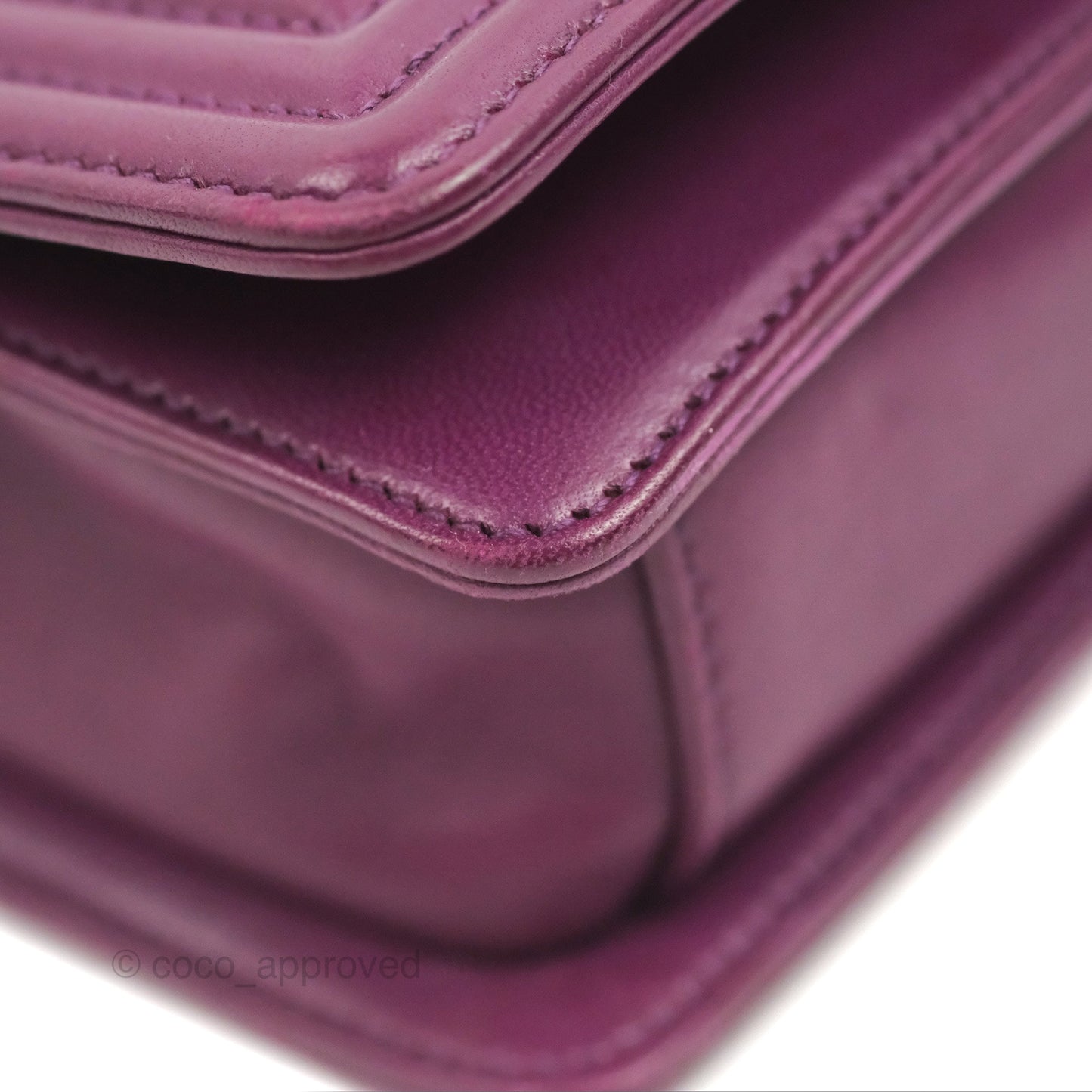Chanel Small Boy Plum Purple Stingray Ruthenium Hardware