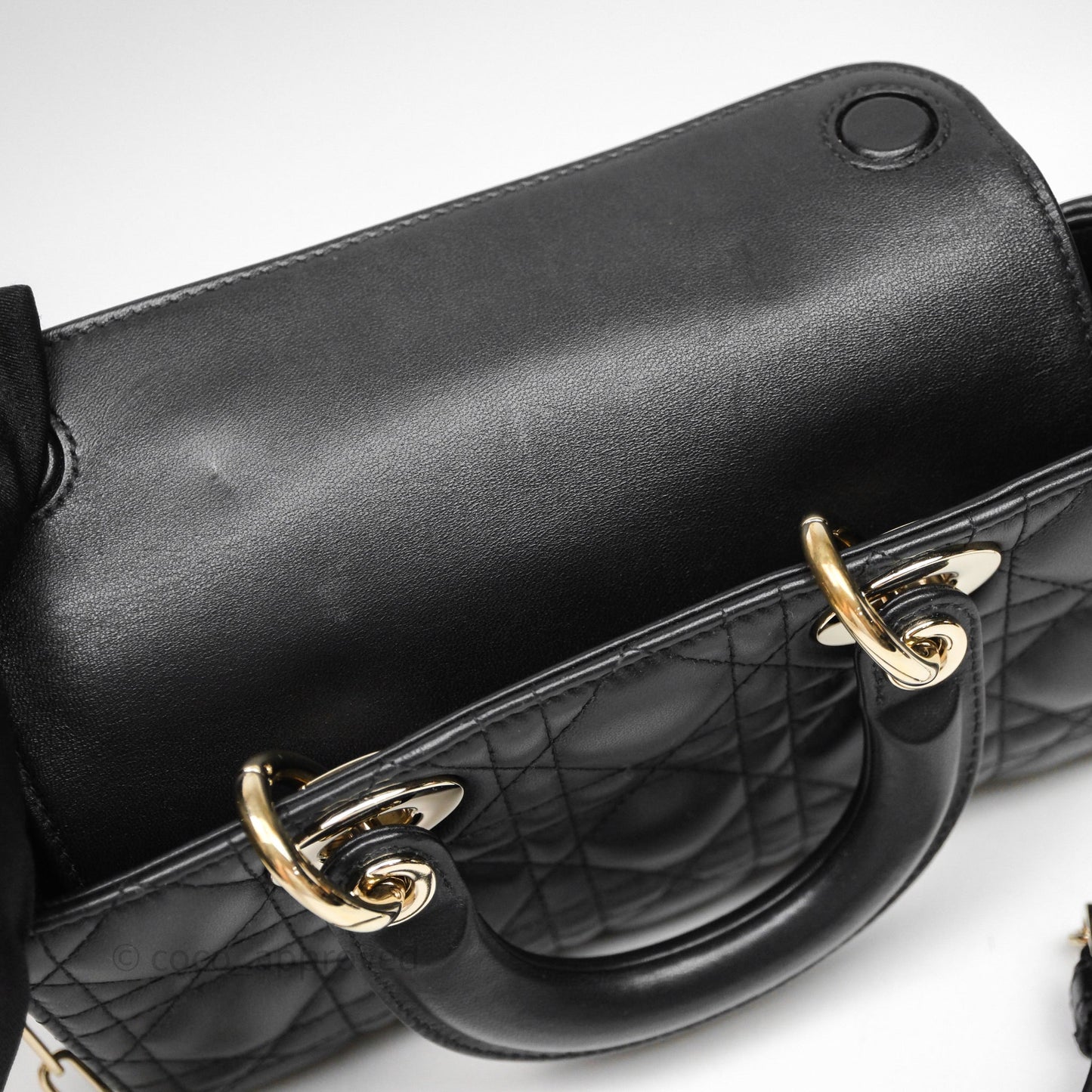 Dior Small Lady D-Joy Bag Black Lambskin Cannage Gold Hardware