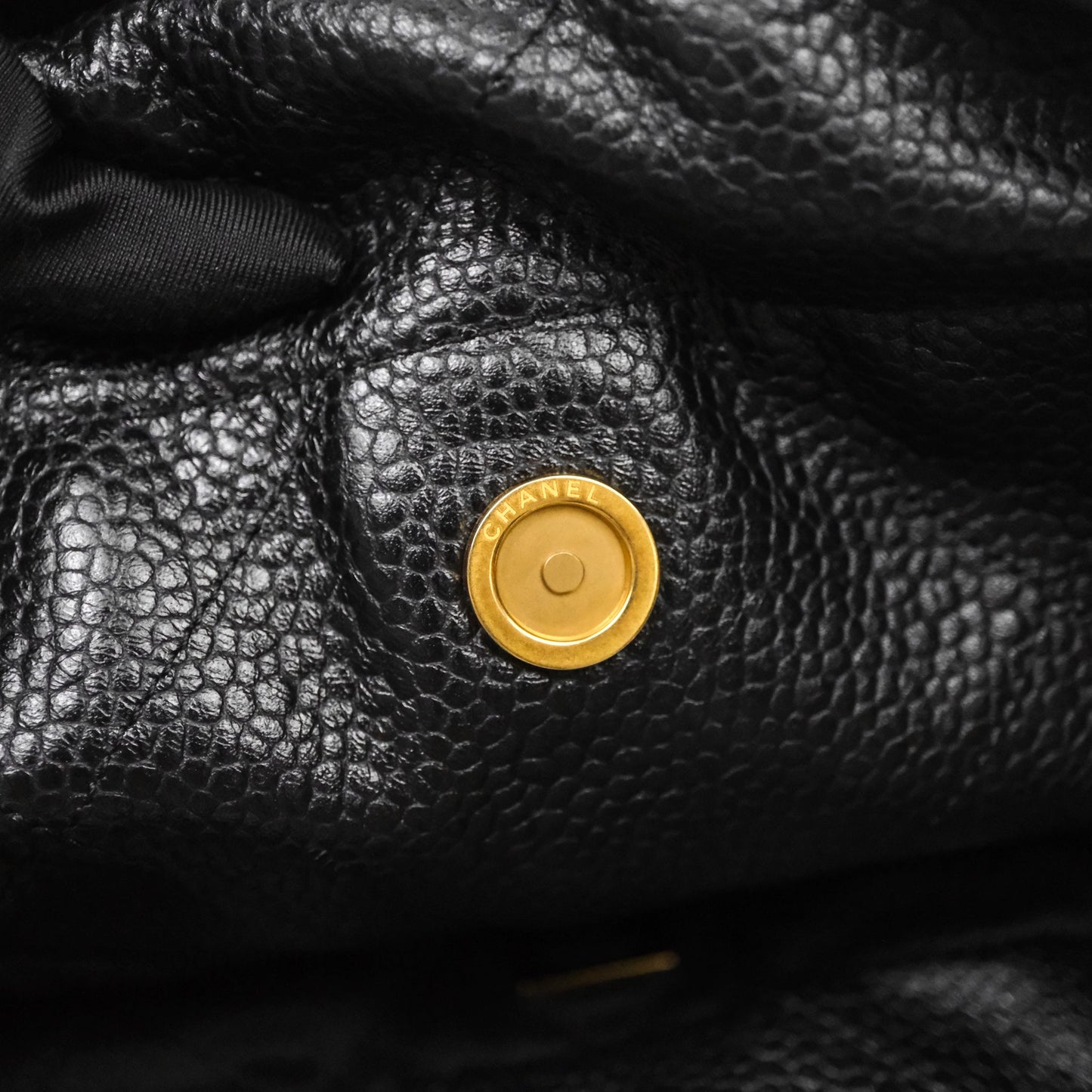 Chanel 22 Small Black Shiny Caviar Aged Gold Hardware