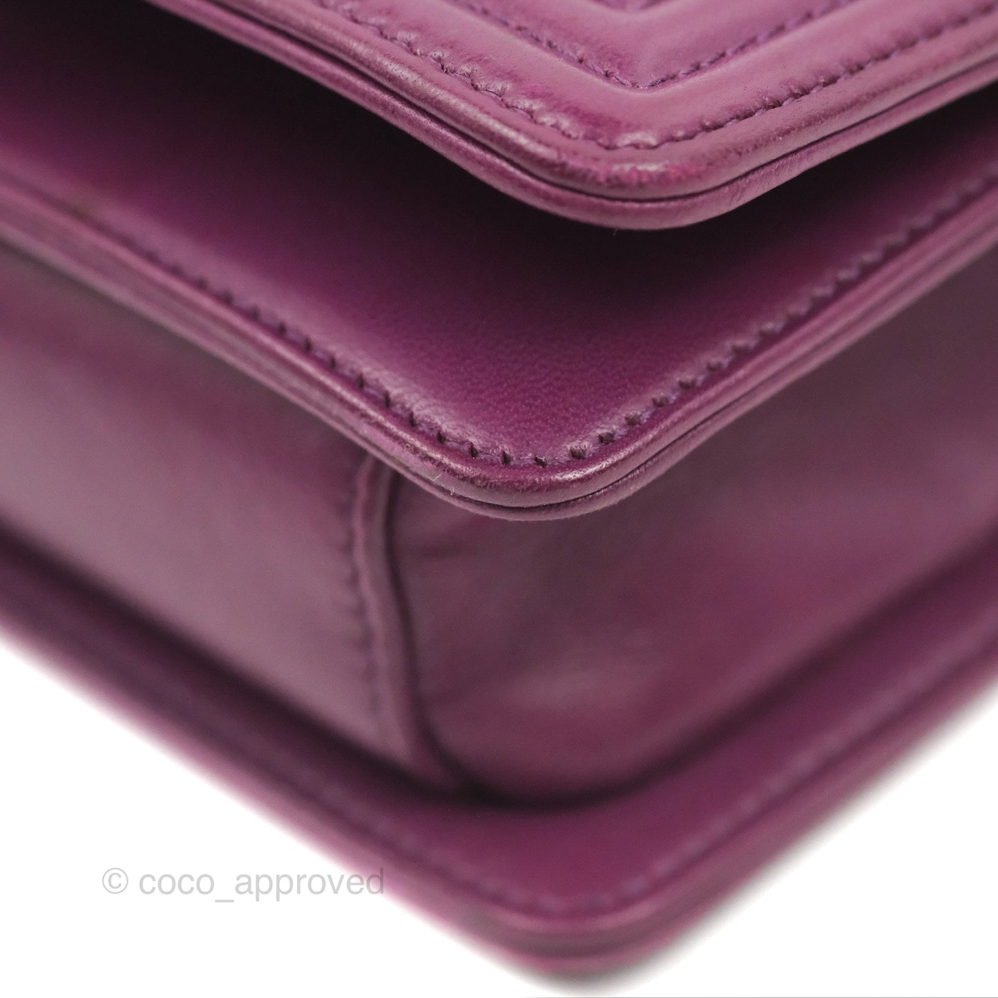 Chanel Small Boy Plum Purple Stingray Ruthenium Hardware