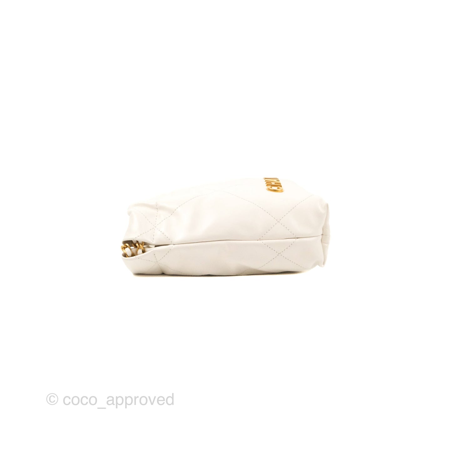 Chanel 22 Mini Bag White Shiny Crumpled Calfskin