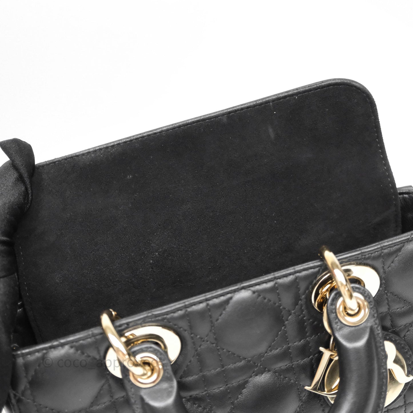 Dior Small Lady D-Joy Bag Black Lambskin Cannage Gold Hardware