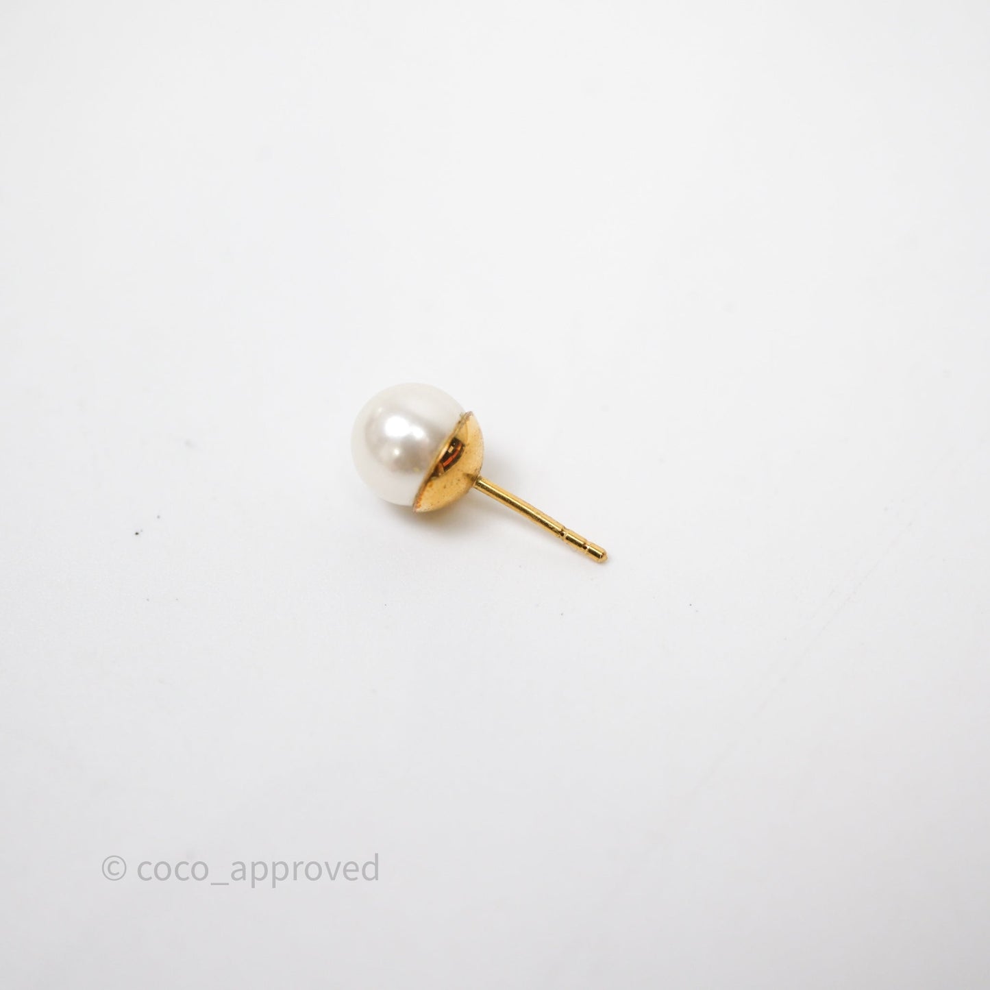 Christian Dior Pearls Drop Blue CD Earrings Gold Tone