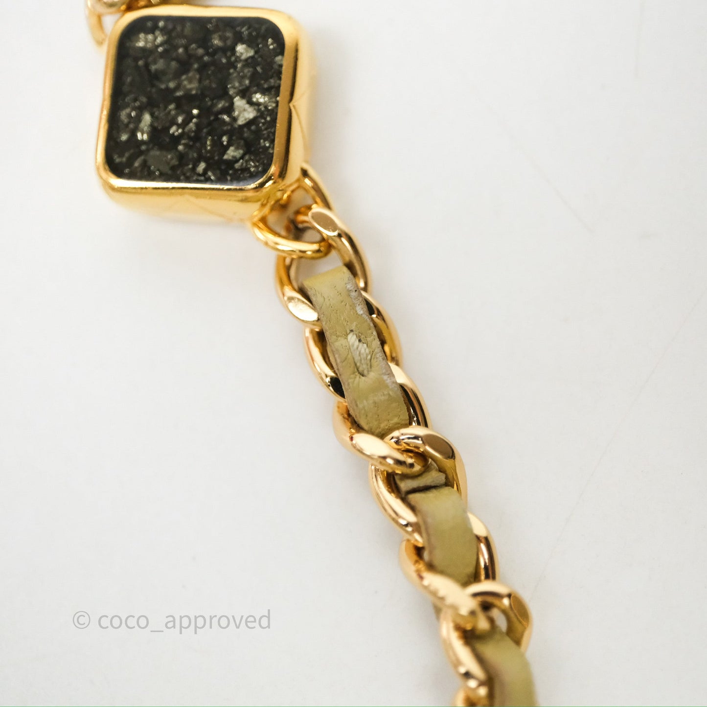 Chanel Vanity With Chain Olive Green Lambskin Gold Hardware