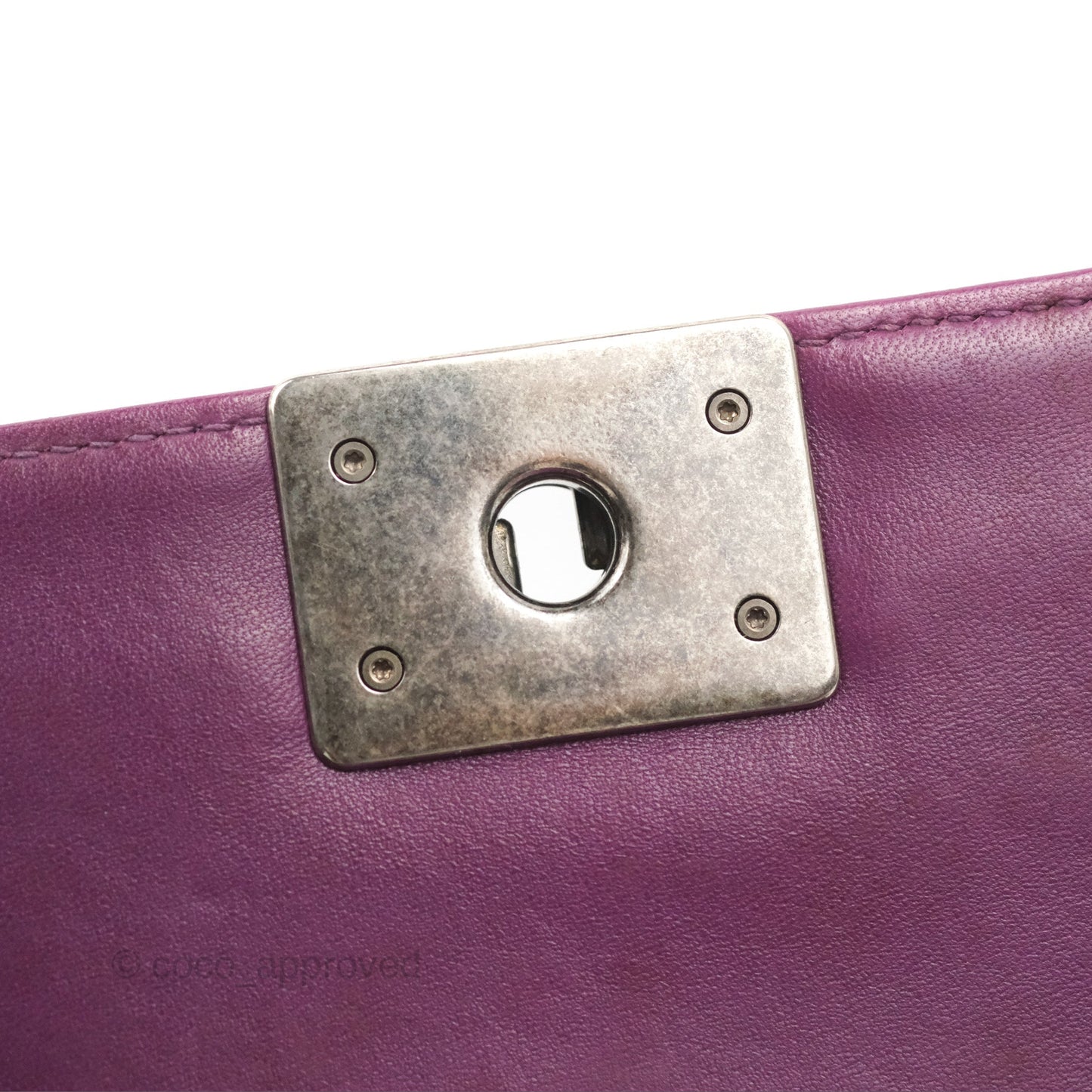 Chanel Small Boy Plum Purple Stingray Ruthenium Hardware
