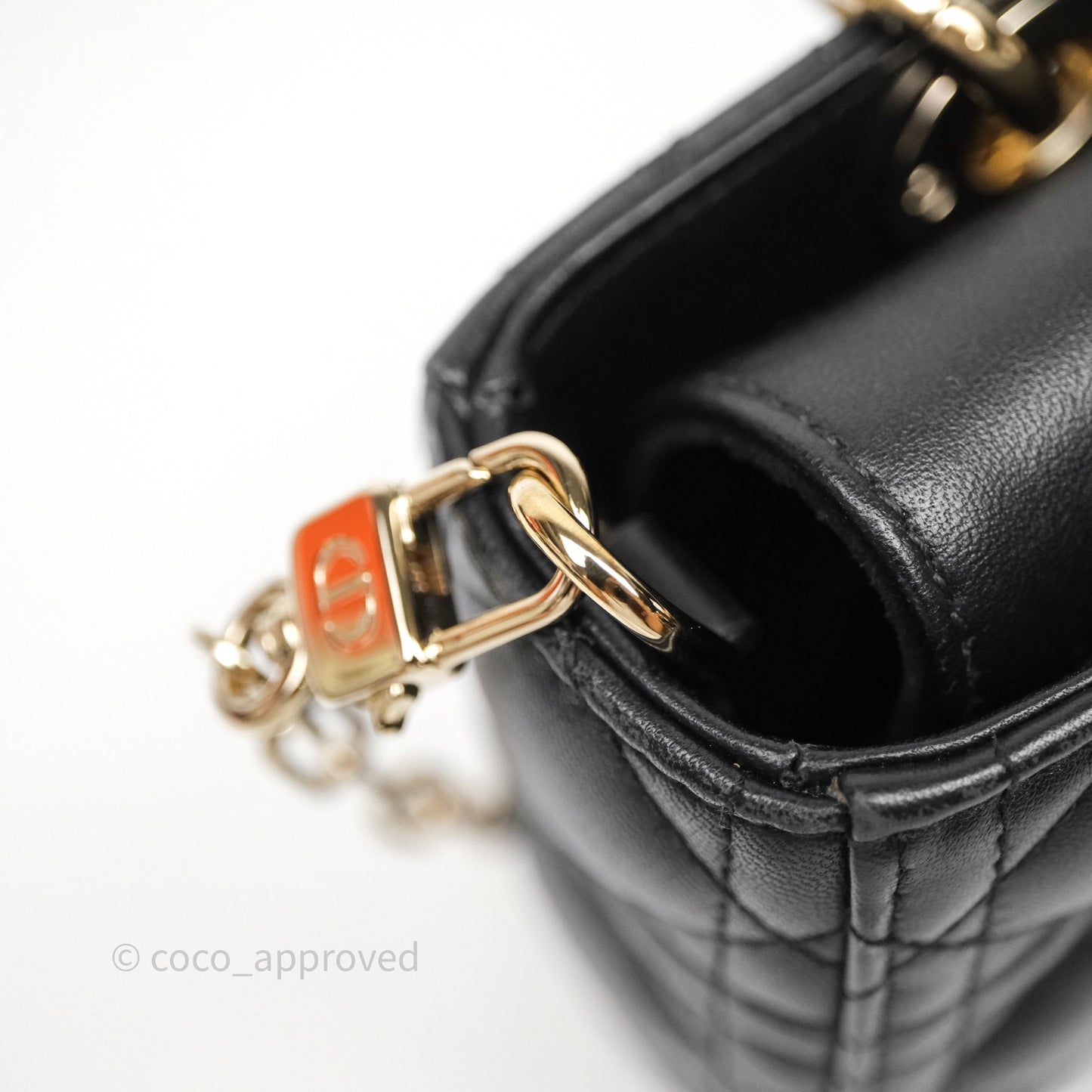 Dior Small Lady D-Joy Bag Black Lambskin Cannage Gold Hardware