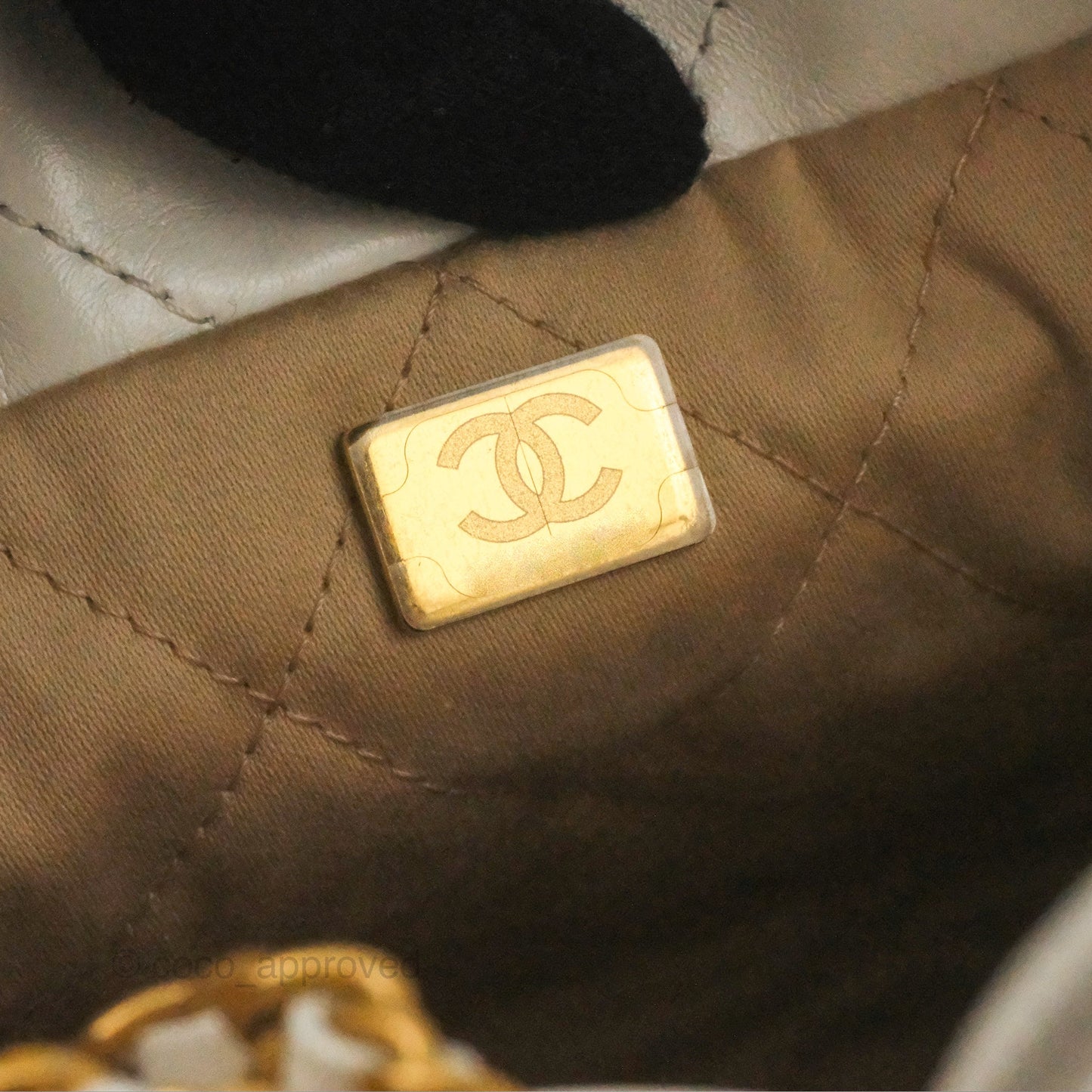 Chanel 22 Mini Bag White Shiny Crumpled Calfskin