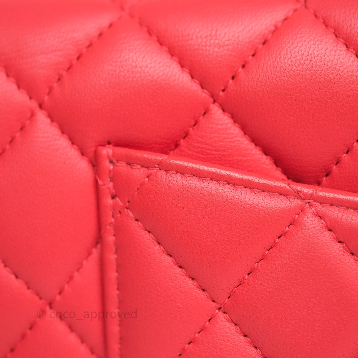 Chanel Mini Rectangular Quilted Red Lambskin Aged Gold Hardware