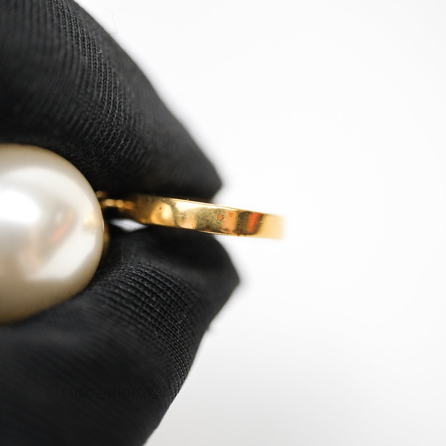 Christian Dior Pearls Drop Blue CD Earrings Gold Tone