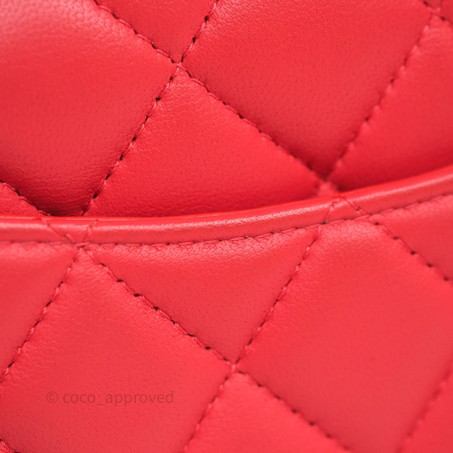 Chanel Mini Rectangular Quilted Red Lambskin Aged Gold Hardware