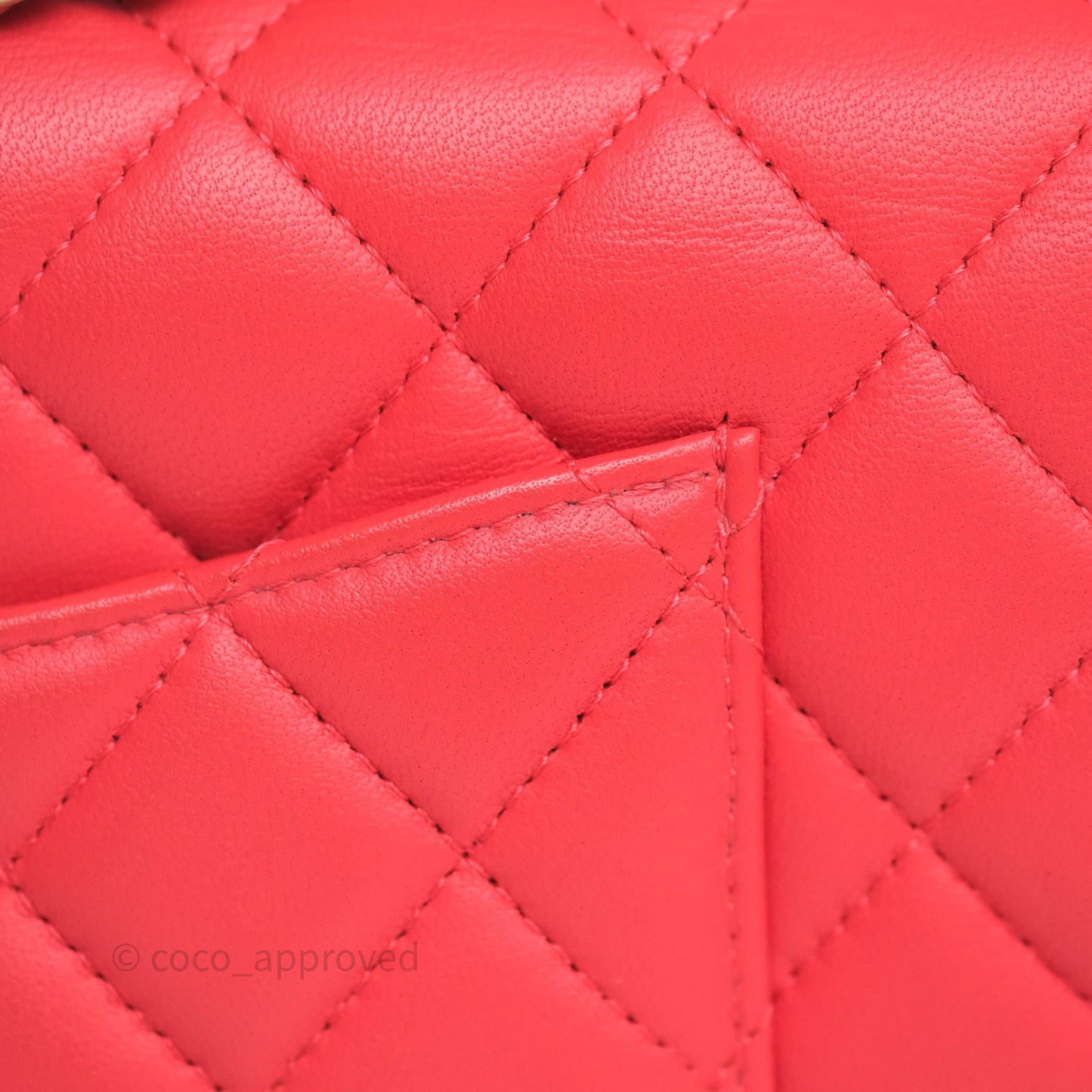Chanel Mini Rectangular Quilted Red Lambskin Aged Gold Hardware