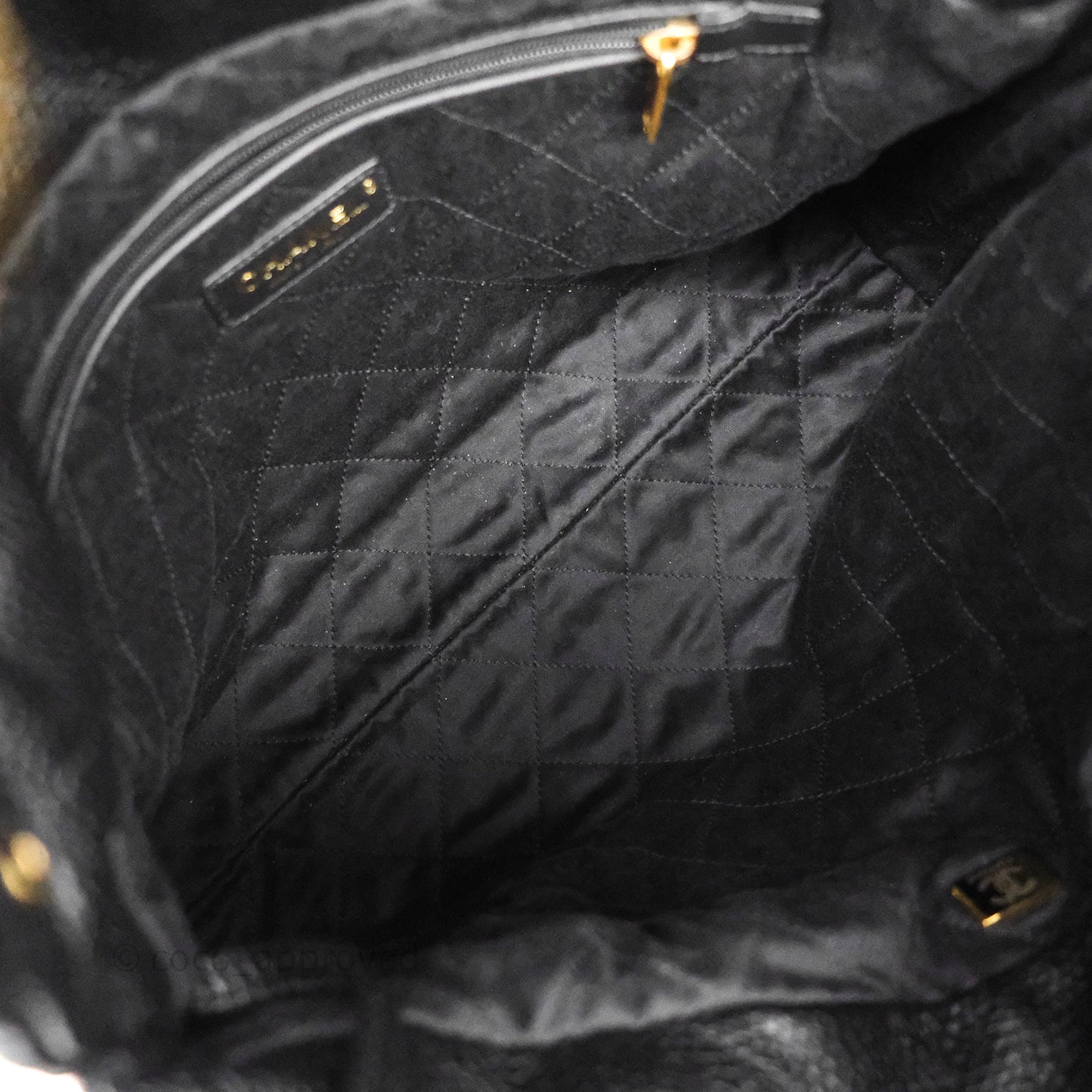 Chanel 22 Small Black Shiny Caviar Aged Gold Hardware