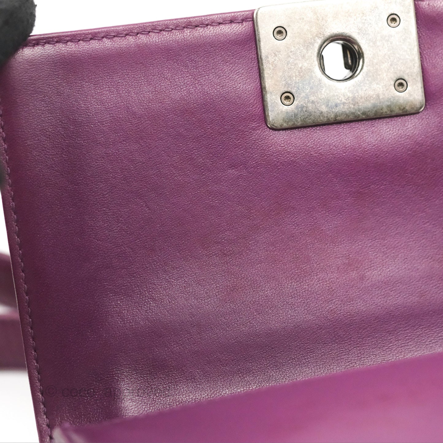 Chanel Small Boy Plum Purple Stingray Ruthenium Hardware