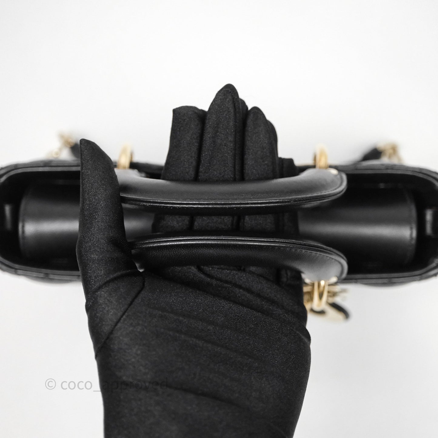Dior Small Lady D-Joy Bag Black Lambskin Cannage Gold Hardware