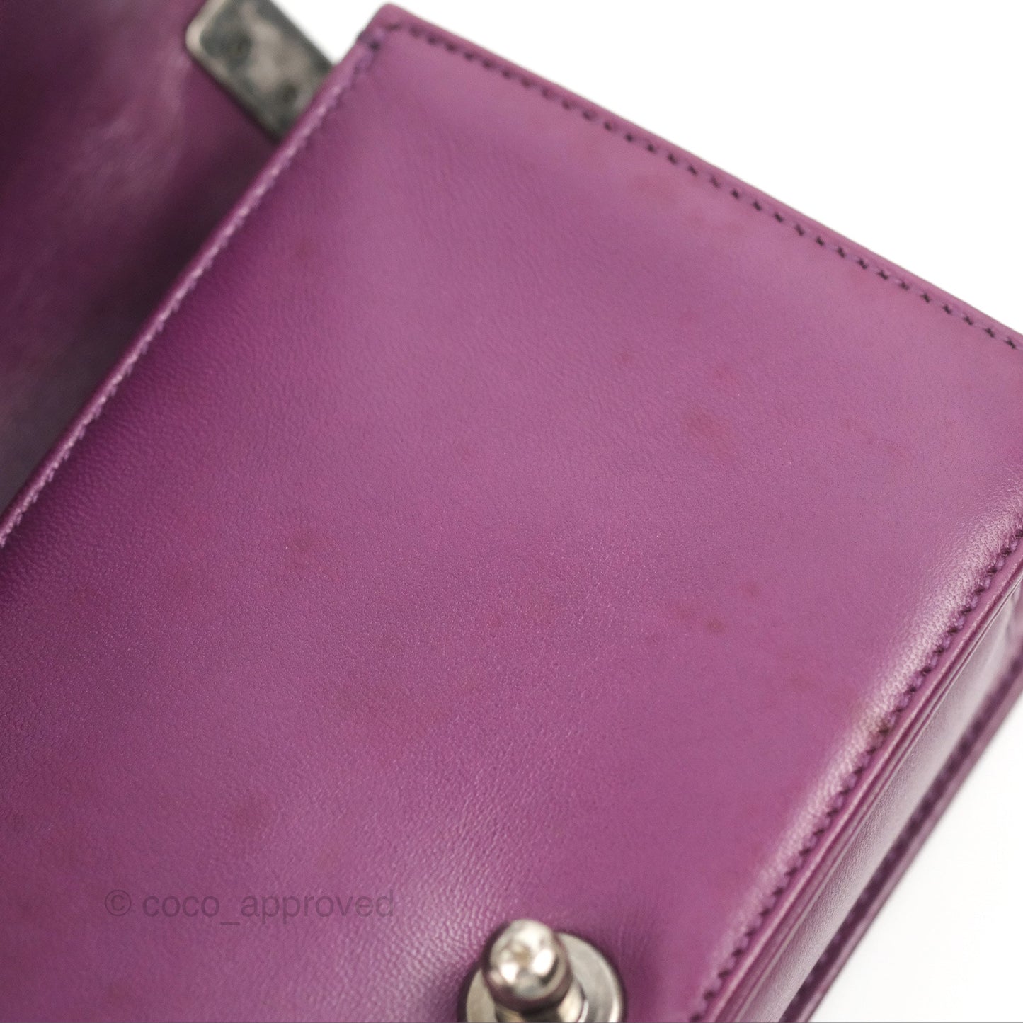 Chanel Small Boy Plum Purple Stingray Ruthenium Hardware