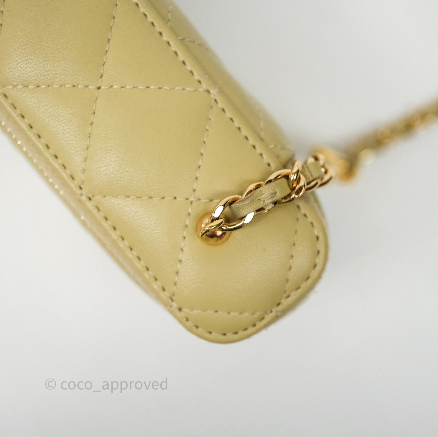 Chanel Vanity With Chain Olive Green Lambskin Gold Hardware
