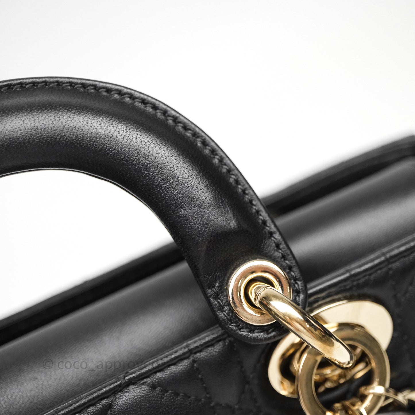 Dior Small Lady D-Joy Bag Black Lambskin Cannage Gold Hardware