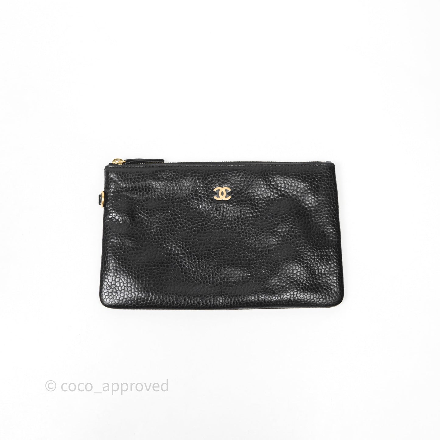Chanel 22 Small Black Shiny Caviar Aged Gold Hardware