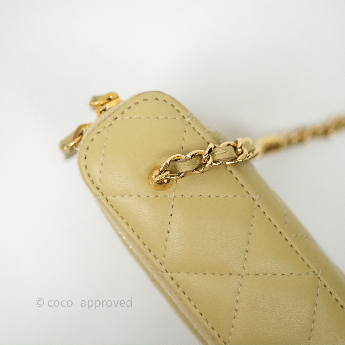 Chanel Vanity With Chain Olive Green Lambskin Gold Hardware