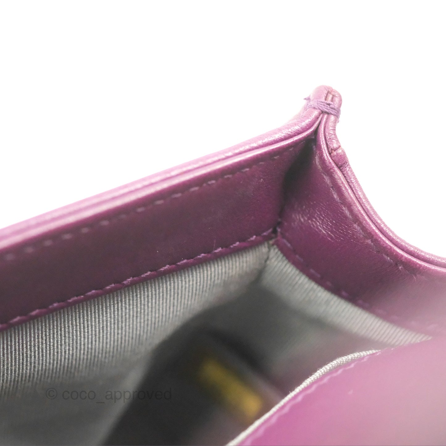 Chanel Small Boy Plum Purple Stingray Ruthenium Hardware