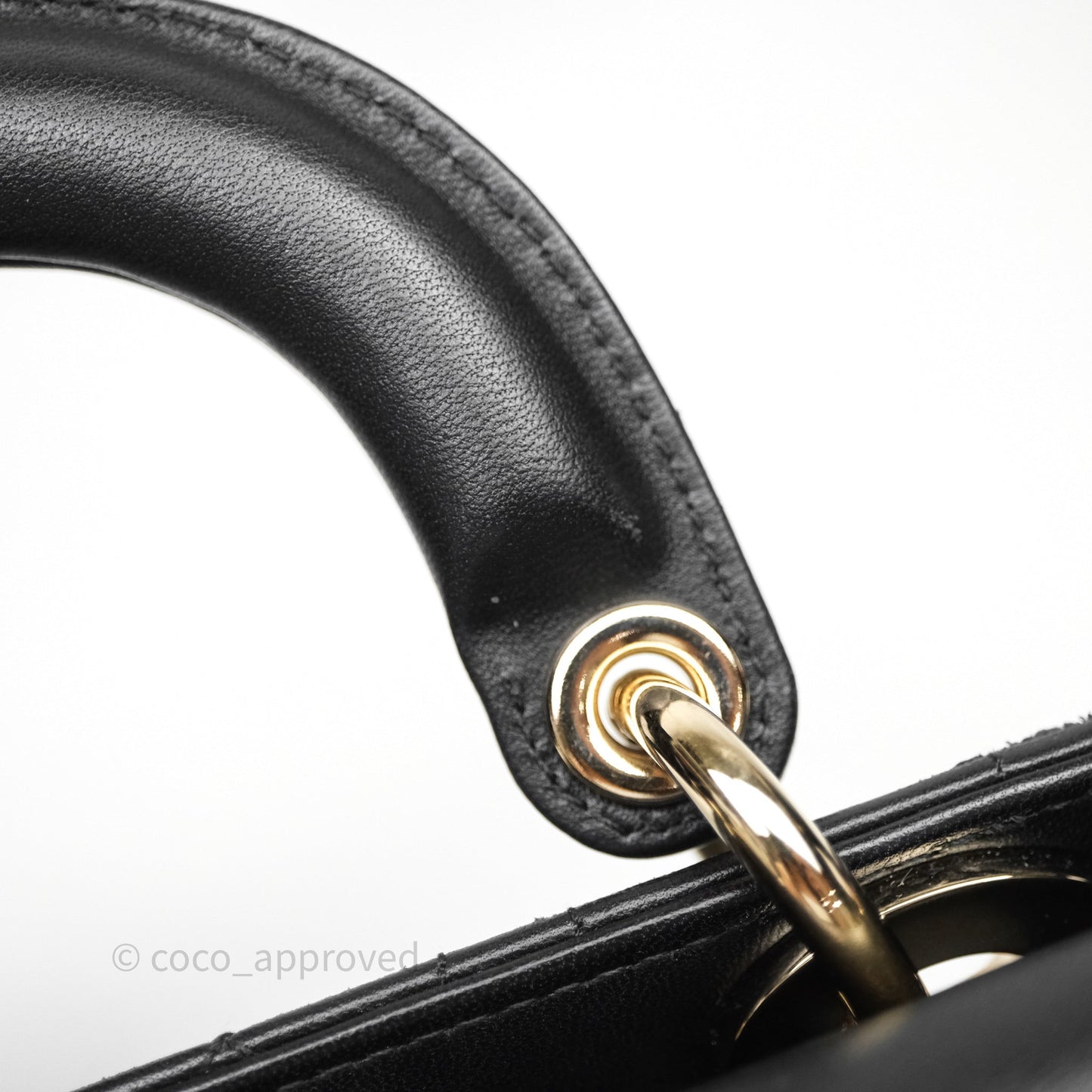 Dior Small Lady D-Joy Bag Black Lambskin Cannage Gold Hardware