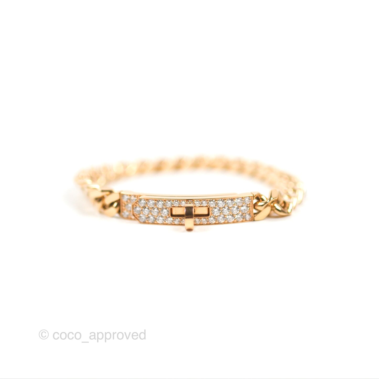 Hermès Bracelet Kelly Gourmette XS Diamonds Rose Gold