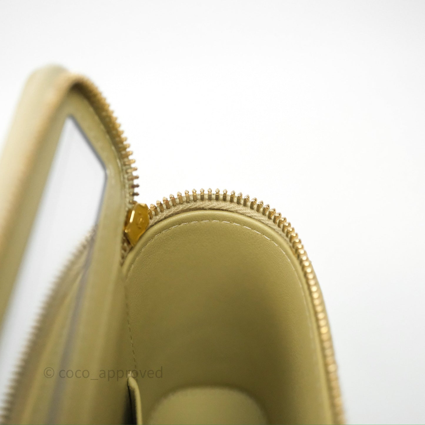 Chanel Vanity With Chain Olive Green Lambskin Gold Hardware