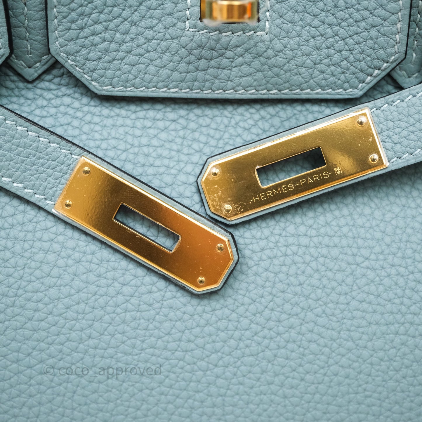 Hermès Birkin 30 Bleu Ciel 7G Togo Gold Hardware
