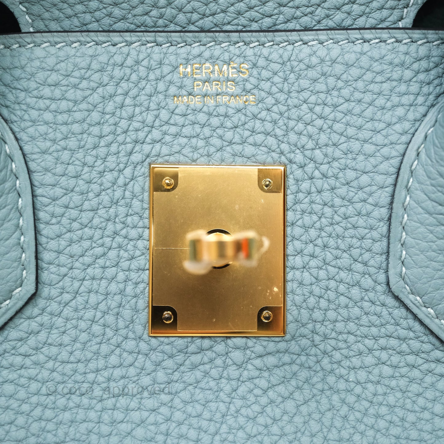 Hermès Birkin 30 Bleu Ciel 7G Togo Gold Hardware