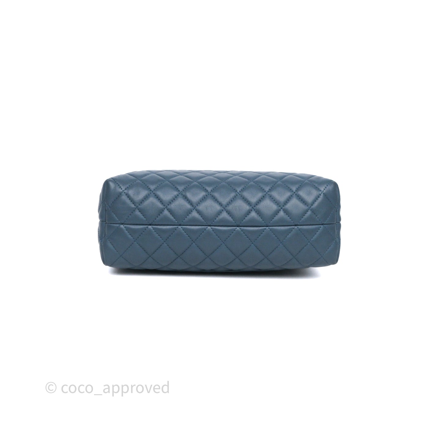 Chanel Quilted Hobo Handbag Teal Lambskin Silver Hardware