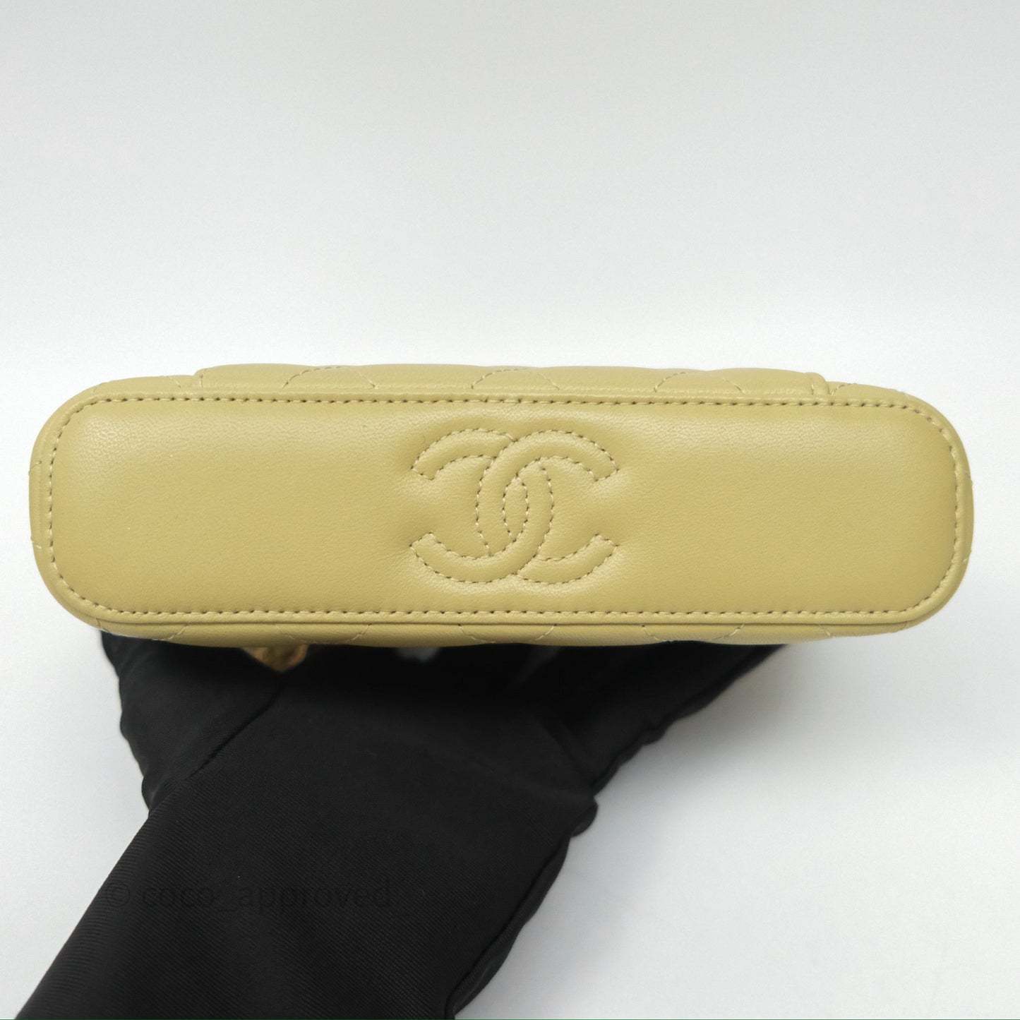 Chanel Vanity With Chain Olive Green Lambskin Gold Hardware