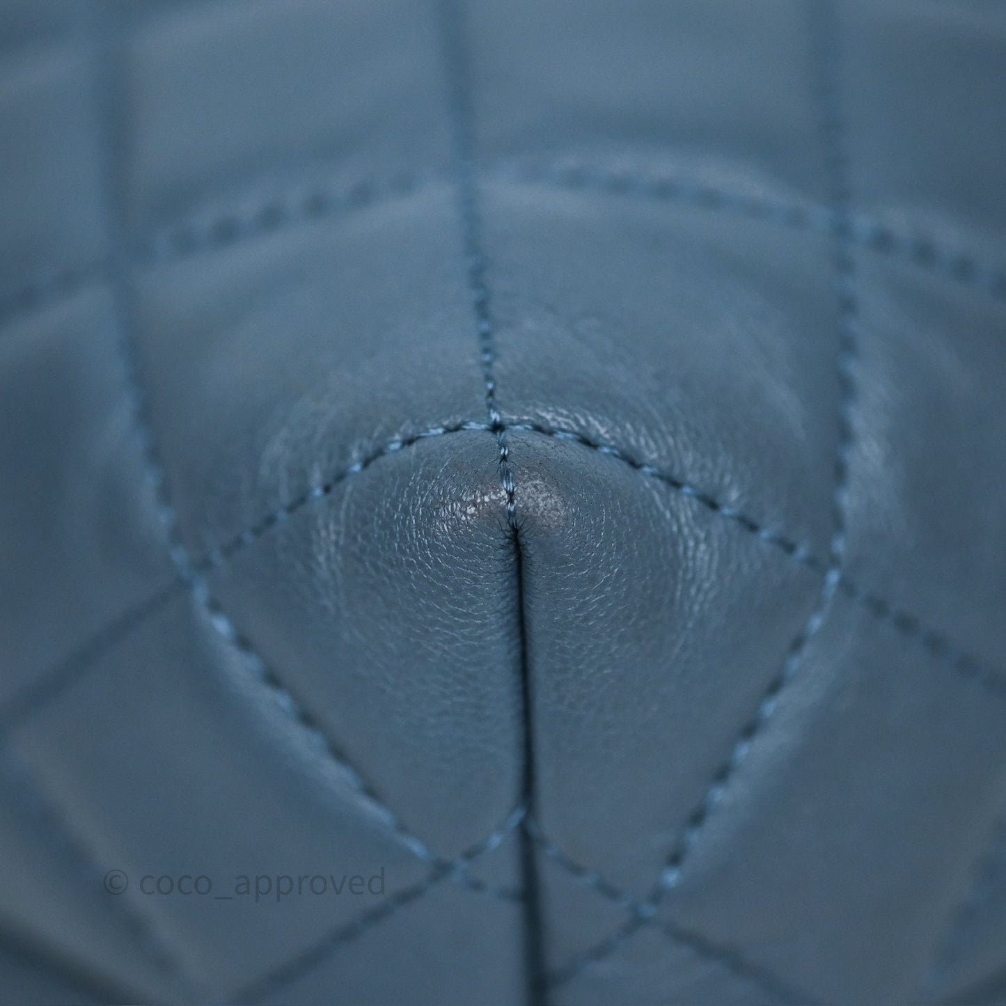 Chanel Quilted Hobo Handbag Teal Lambskin Silver Hardware