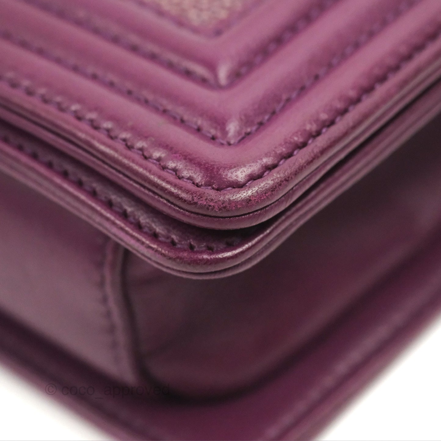 Chanel Small Boy Plum Purple Stingray Ruthenium Hardware