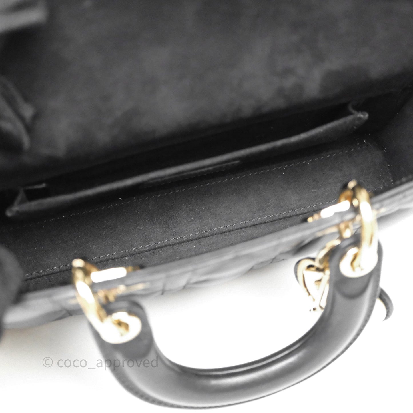 Dior Small Lady D-Joy Bag Black Lambskin Cannage Gold Hardware