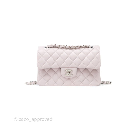 Chanel Small Classic Quilted Flap Lilac Lambskin Silver Hardware