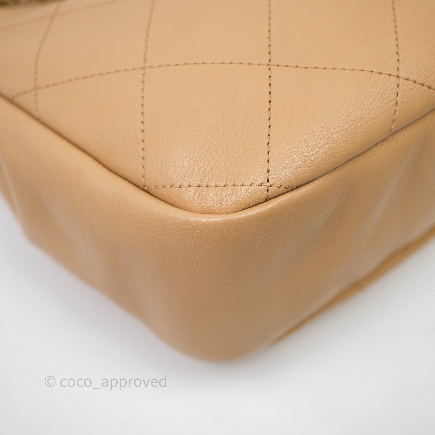 Chanel Drawstring Bucket Bag Beige Calfskin Mixed Hardware