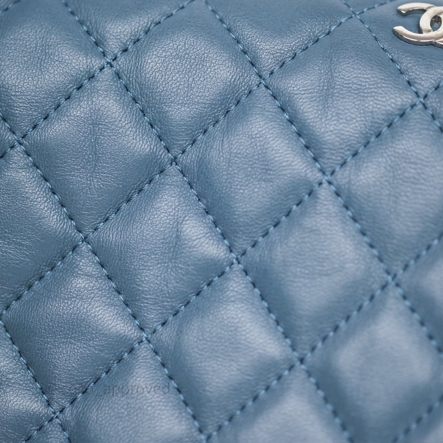 Chanel Quilted Hobo Handbag Teal Lambskin Silver Hardware