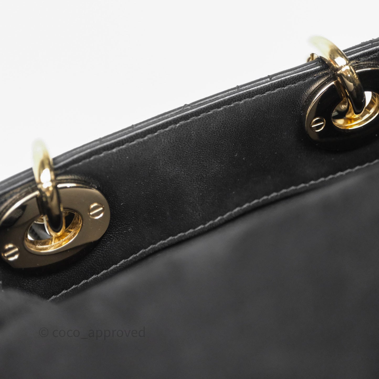 Dior Small Lady D-Joy Bag Black Lambskin Cannage Gold Hardware
