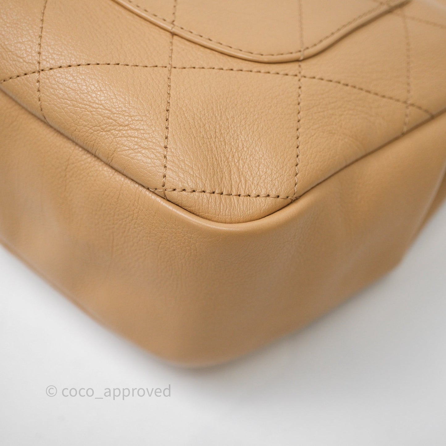 Chanel Drawstring Bucket Bag Beige Calfskin Mixed Hardware