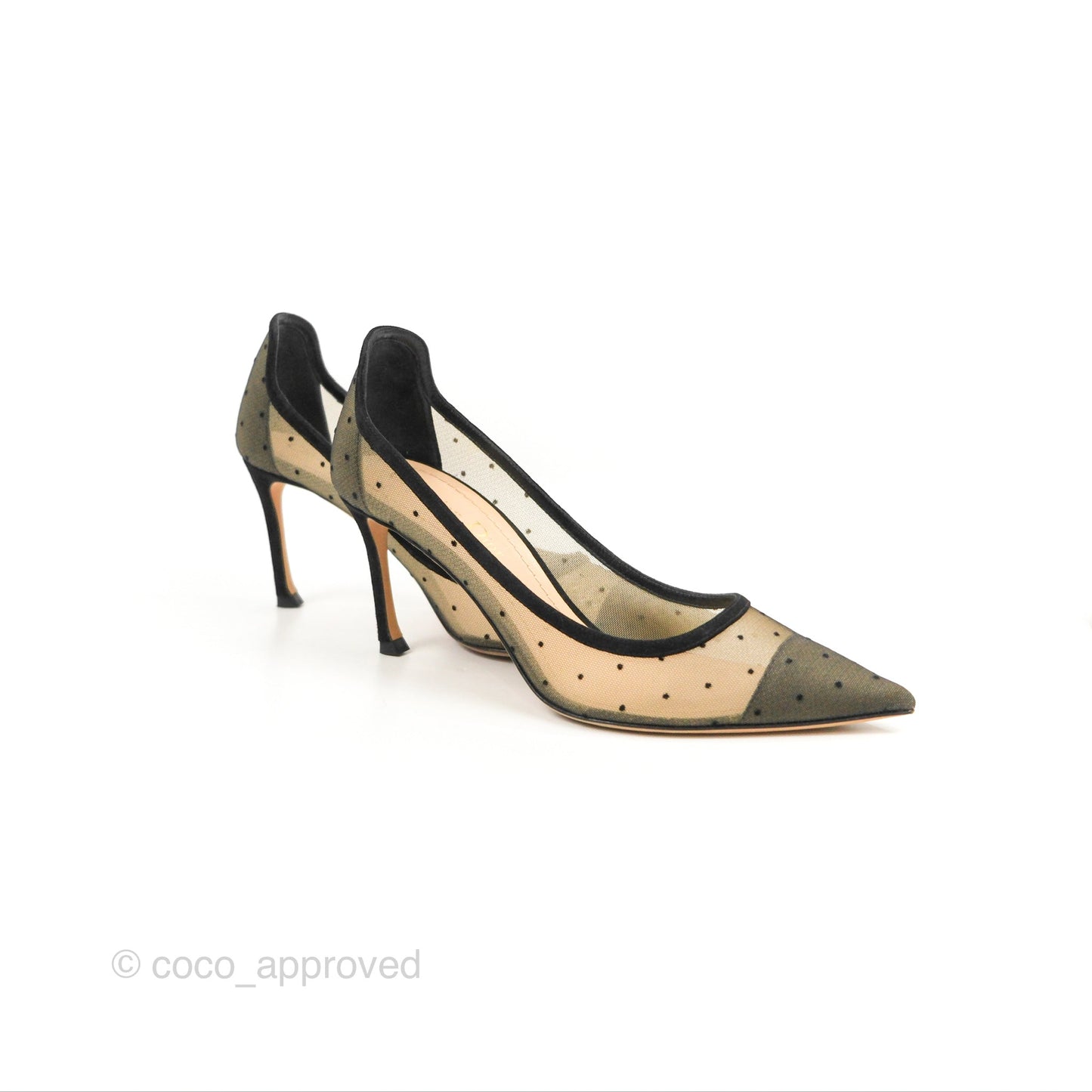 Dior D Moi Dotted Mesh Pump Heels Size 36.5