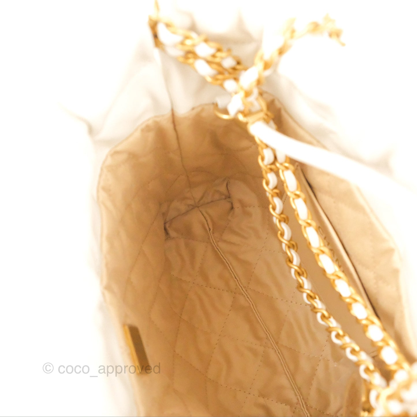 Chanel 22 Mini Bag White Shiny Crumpled Calfskin