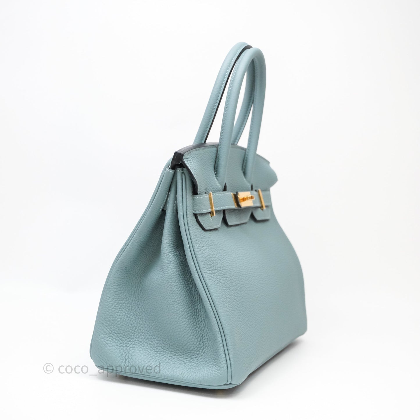 Hermès Birkin 30 Bleu Ciel 7G Togo Gold Hardware