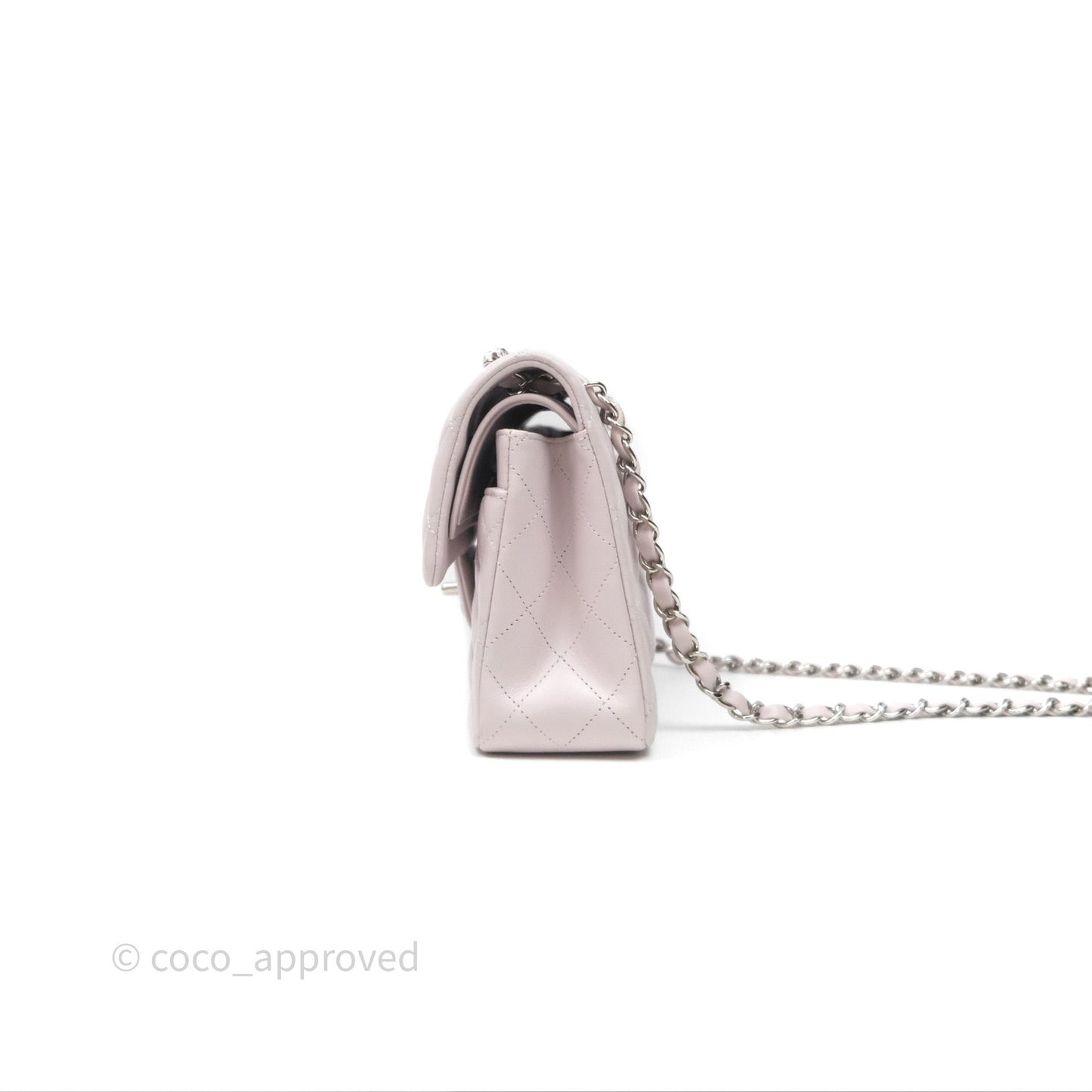 Chanel Small Classic Quilted Flap Lilac Lambskin Silver Hardware
