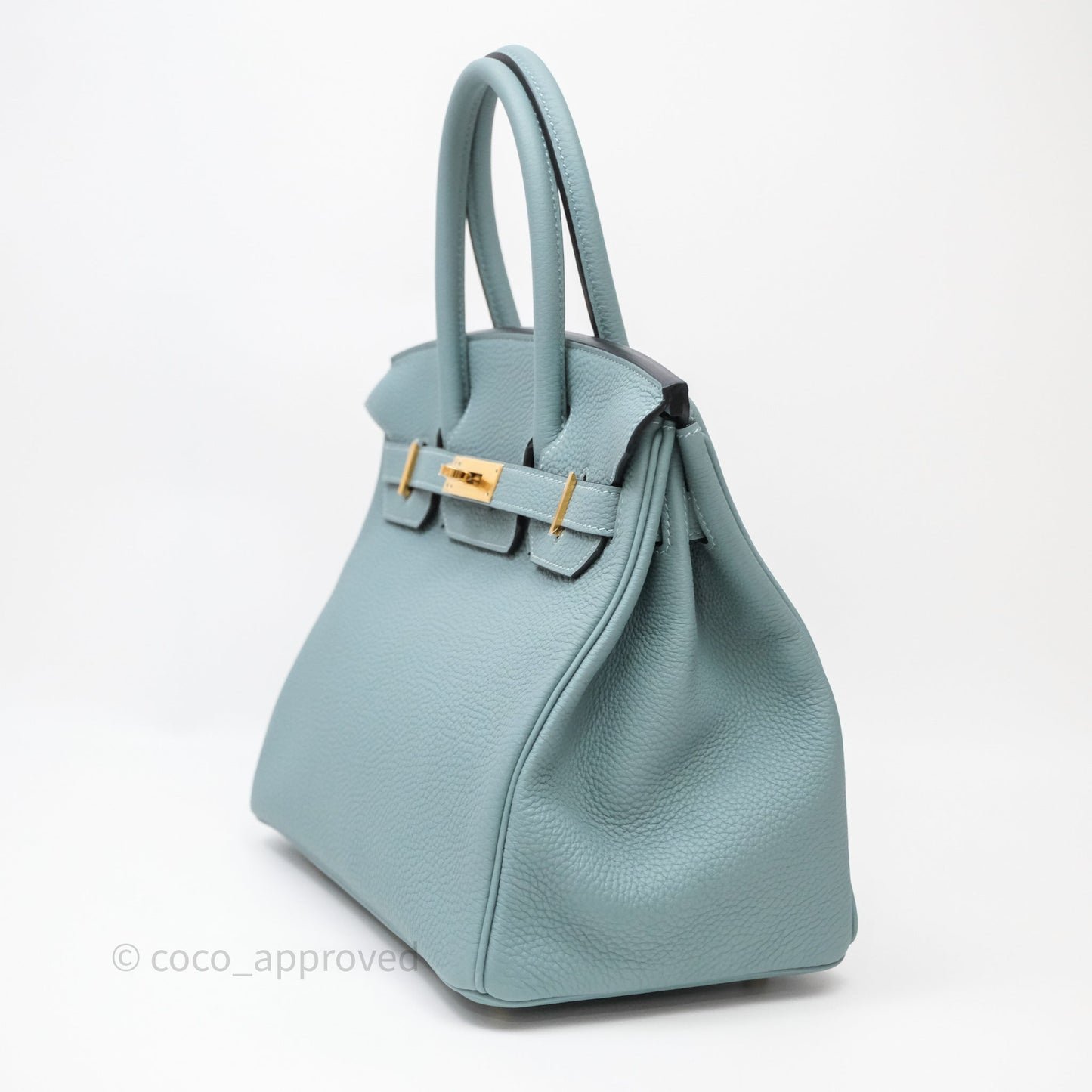 Hermès Birkin 30 Bleu Ciel 7G Togo Gold Hardware