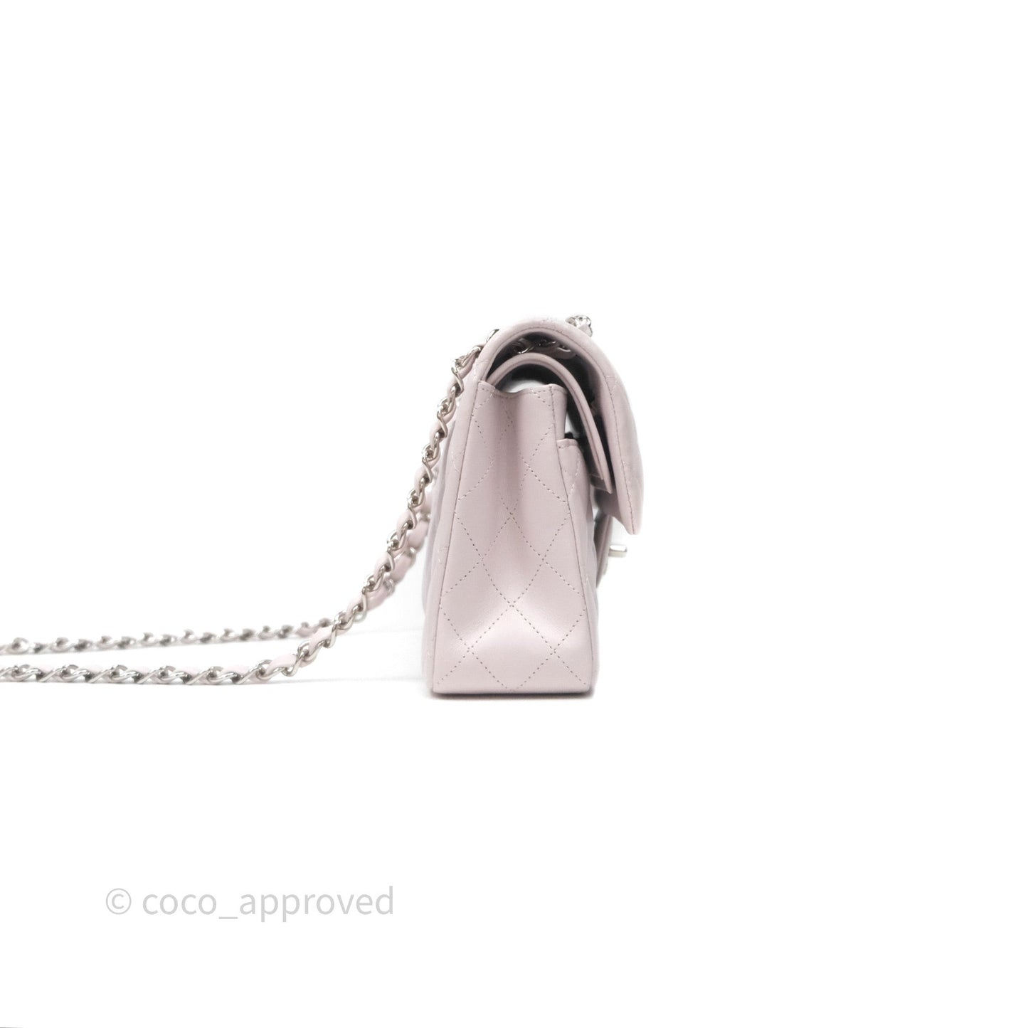 Chanel Small Classic Quilted Flap Lilac Lambskin Silver Hardware