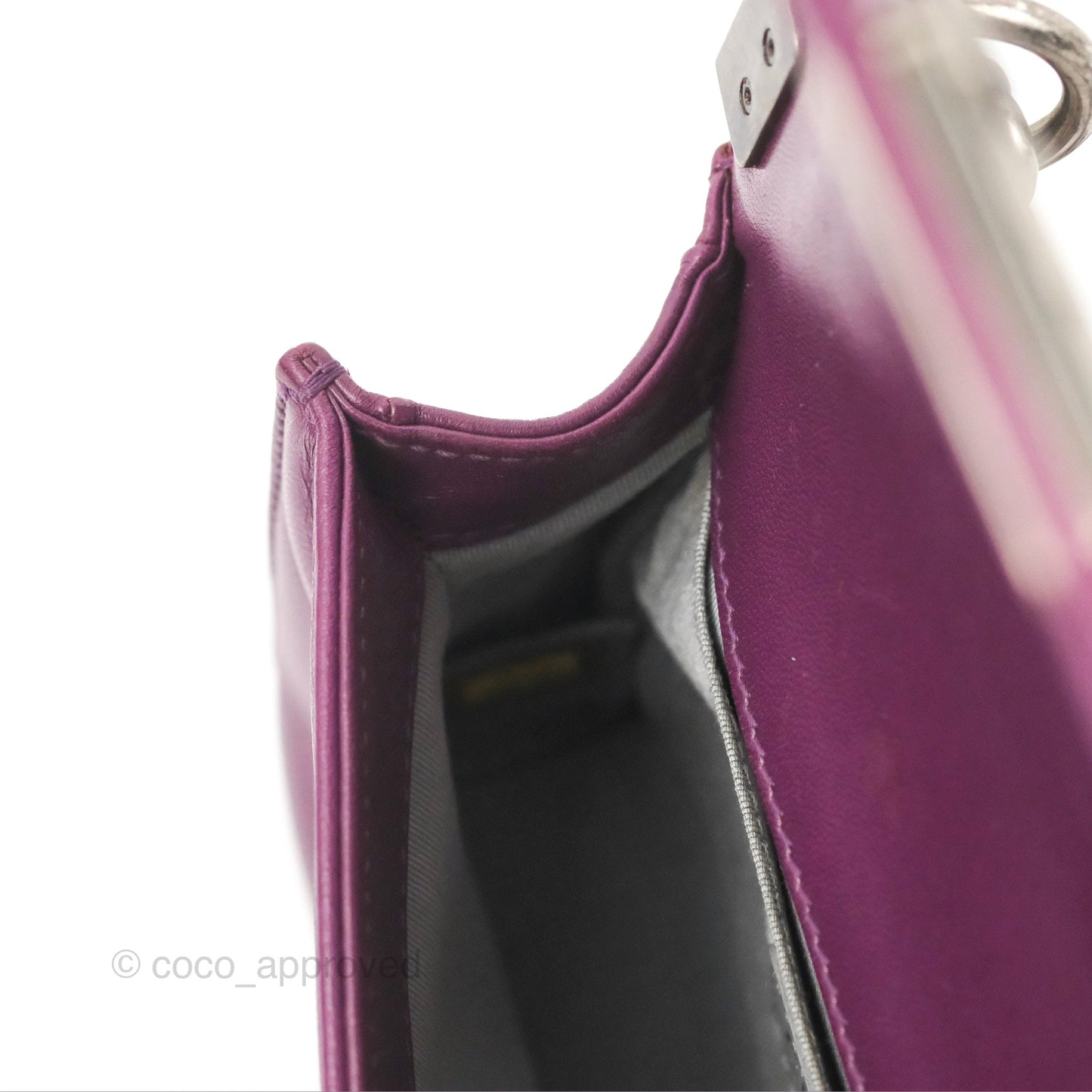Chanel Small Boy Plum Purple Stingray Ruthenium Hardware