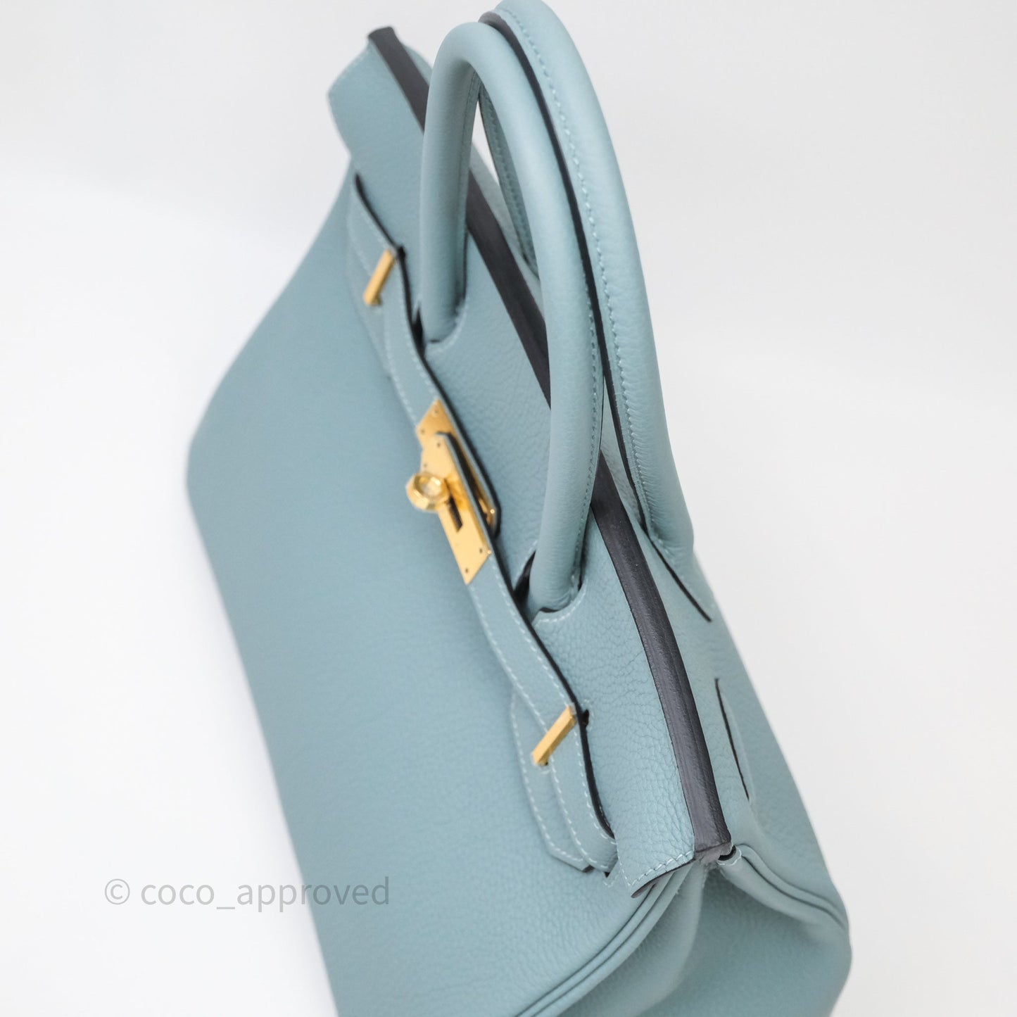 Hermès Birkin 30 Bleu Ciel 7G Togo Gold Hardware
