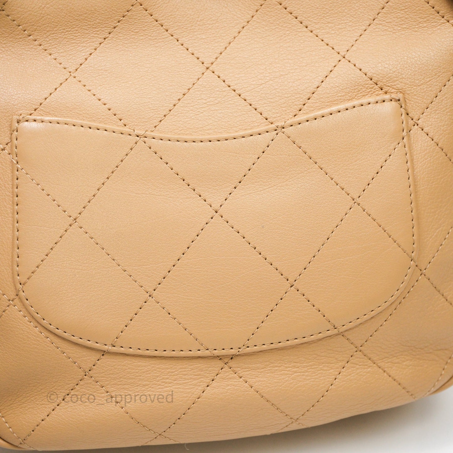 Chanel Drawstring Bucket Bag Beige Calfskin Mixed Hardware